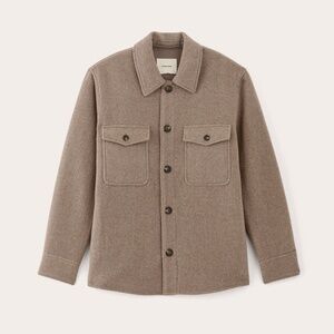 Everlane Men's Wool Overshirt in Heather Taupe, Size XXL